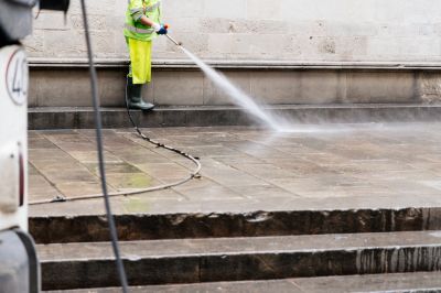 Power Washing in Progress
